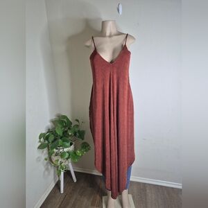 Chic Asymmetrical Rust Dress